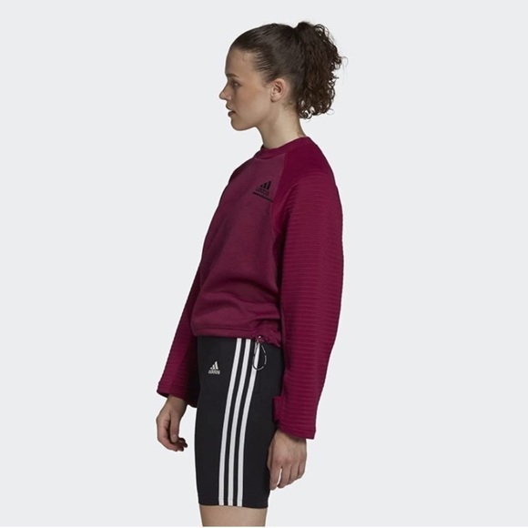 Adidas Women's Z.N.E Athletics Crew Cold.RDY, Power Berry, - Picture 3 of 15
